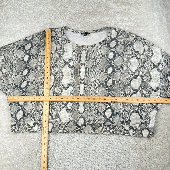 Express Snakeskin Print Dolman Crop Sweatshirt - Picture 8 of 8